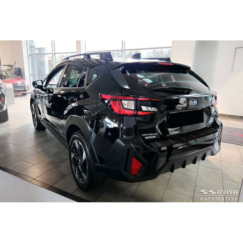 Avisa Protection de seuil arrière inox noir mat sur mesure Subaru Crosstrek III 2023- 'Ribs'