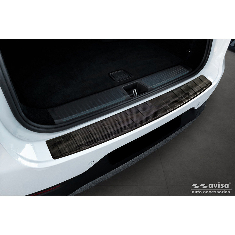 Protection de seuil arrière carboné 3D sur mesure pour Mercedes EQE (X294) SUV 2022- 'Ribs'
