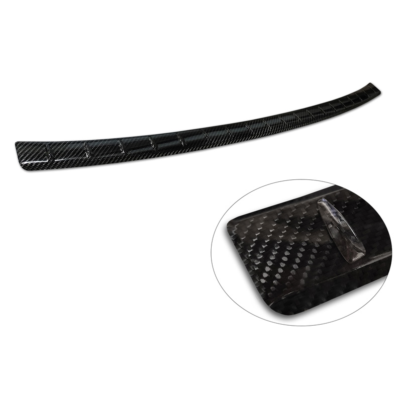 Protection de seuil arrière carboné 3D sur mesure pour BMW X1 avec Pacquet-M (U11) 2022- 'Ribs'