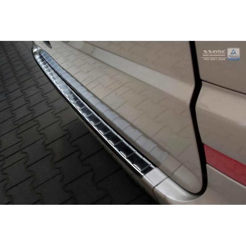 Protection de seuil arrière inox noir sur mesure pour Mercedes Vito / Viano 2003-2014 'Ribs'