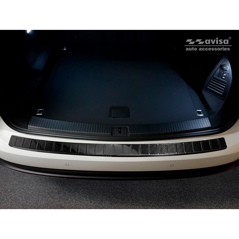 Protection de seuil arrière carboné 3D sur mesure pour Volkswagen Touareg (CR7) 2018- Incl. Facelift