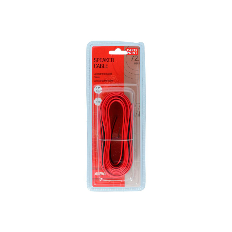Carpoint Câble pour Haut-Parleur 0,75mm² 10m - Noir/Rouge
