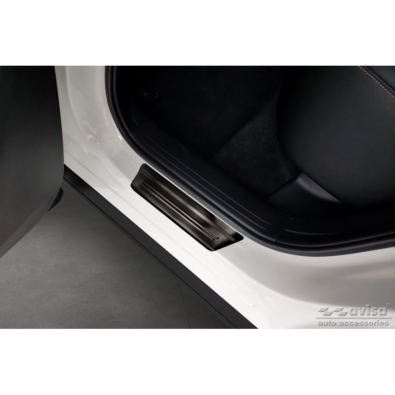 Seuils de portes inox noir sur mesure pour Mazda CX-60 (KH) 2022- - 'Performance Special Edition' - 4-pièces