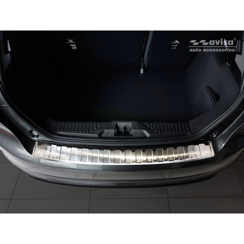 Protection de seuil arrière inox sur mesure pour Ford Fiësta MK8 2017- & Ford Focus III Facelift 2014-2018 'Ribs'