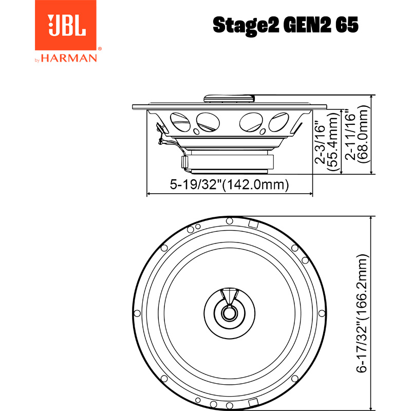 JBL Stage 2 Gen2 65 6.5'' (16,5cm) 2-Voies Set de haut-parleur 480W/60W RMS