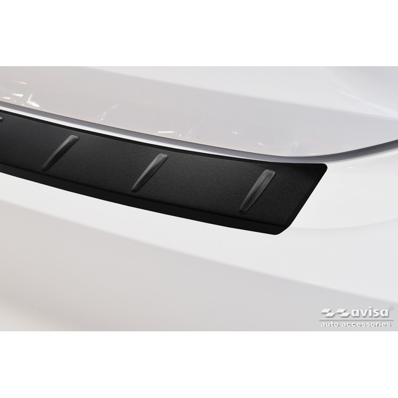 Protection de seuil arrière inox noir mat sur mesure pour MG 5 SW (EV) 2022- 'Ribs'