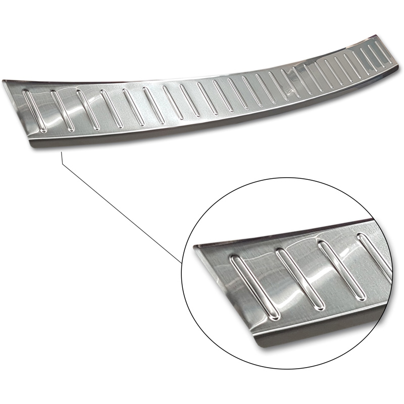 Protection de seuil arrière inox sur mesure pour Mercedes Classe-C W205 Kombi 2014-2021 'Ribs'