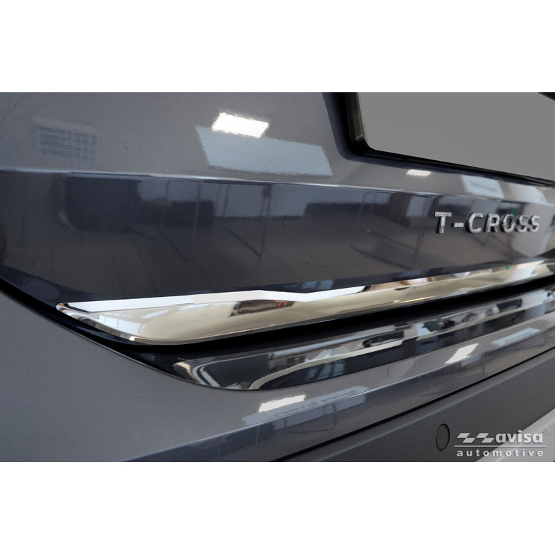 Avisa Revêtement d'habillage du hayon du coffre inox Chrome sur mesure pour Volkswagen T-Cross 2019-2024 & Facelift 2024-