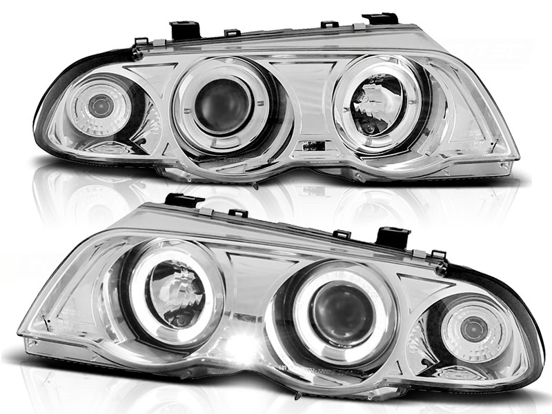 Phares BMW E46 sedan 98-01 Angel Eyes chrome