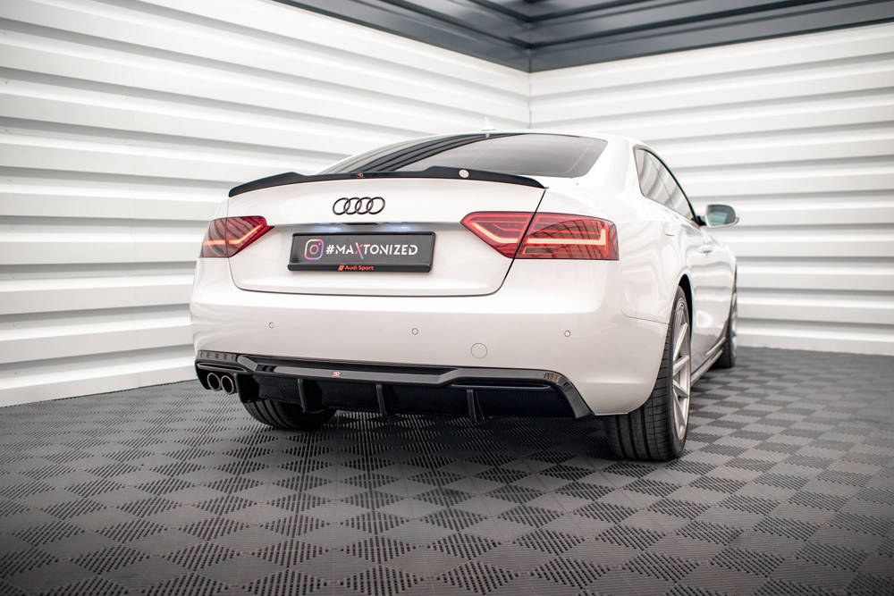 Diffuser passend voor Audi A5 Coupe 8T Facelift  2011 - 2016  Maxton Glans Zwart