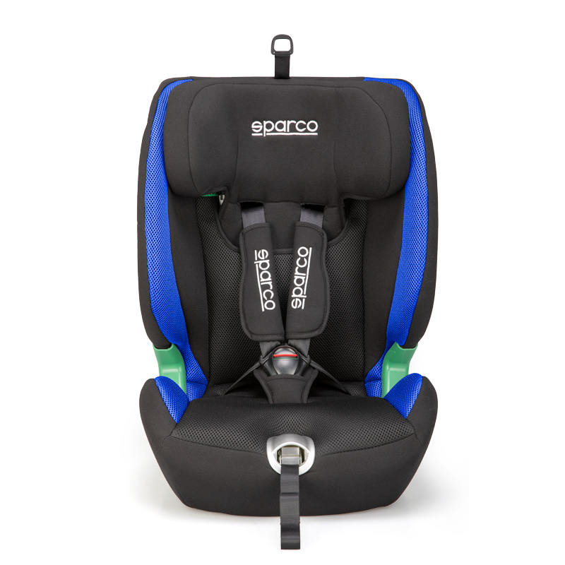 Sparco Siège enfant SK5000I (Isofix) Noir/Bleu i-Size 76-150cm (ECE-R129/03)