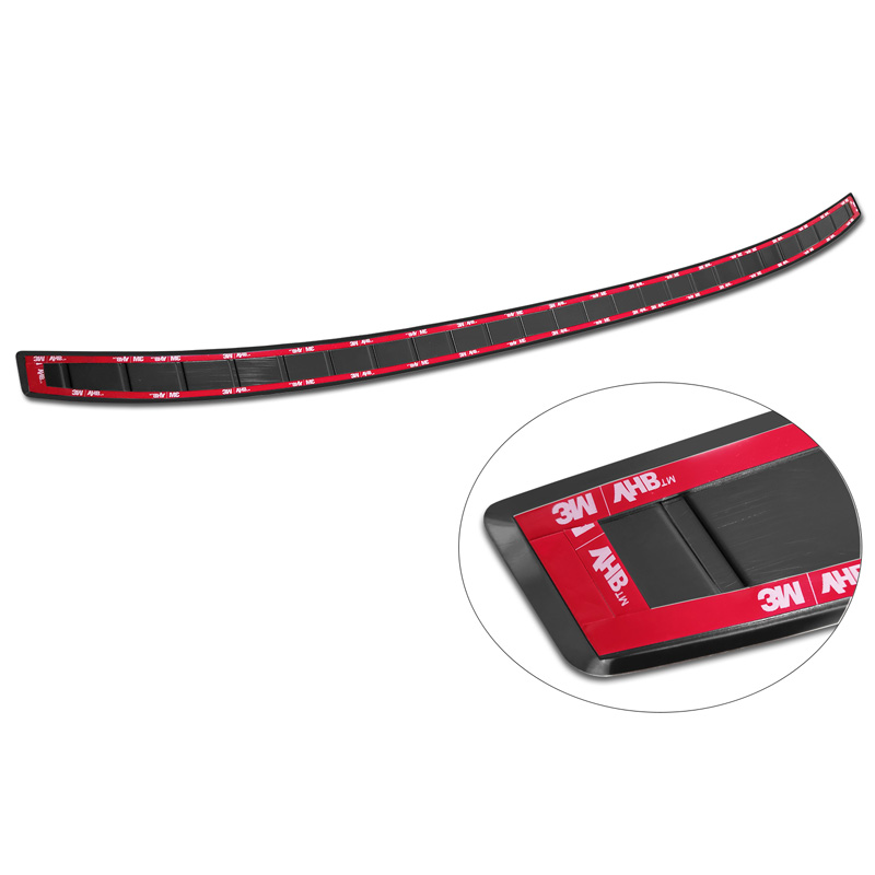 Protection de seuil arrière inox noir sur mesure pour Volkswagen Taigo 2021- 'Ribs'