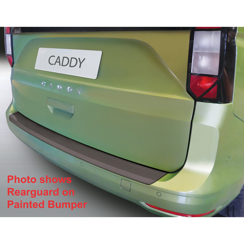 Protection de seuil arrière (ABS) sur mesure pour Volkswagen Caddy V Box/MPV 2020- (Avec hayon & 2 portes arrières) (pour pare-chocs sans peinture) Noir