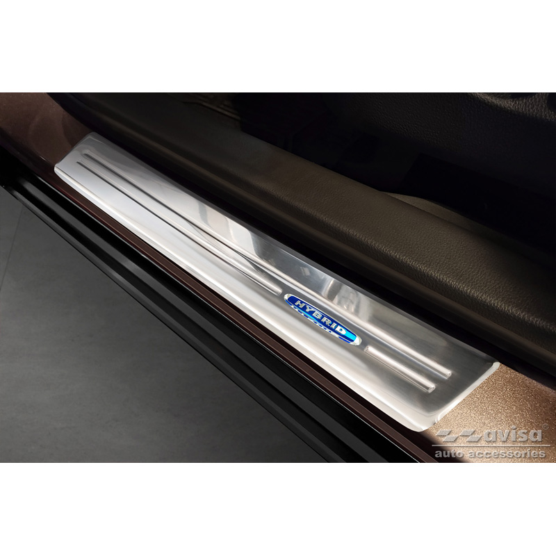 Seuils de portes inoxydable sur mesure pour Mitsubishi Eclipse Cross PHEV 2021- 'Hybrid' - 4-pièces