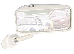 F1 Racing konvex Spiegels Wit Links