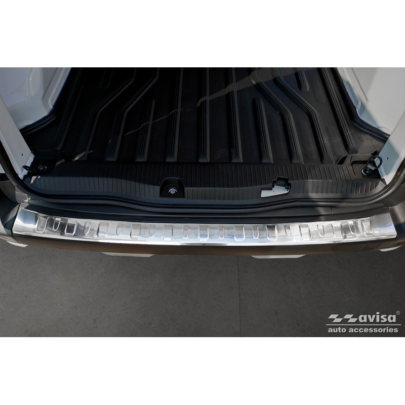 Protection de seuil arrière inox sur mesure pour Renault Kangoo & Nissan Townstar 2021- 'Ribs'