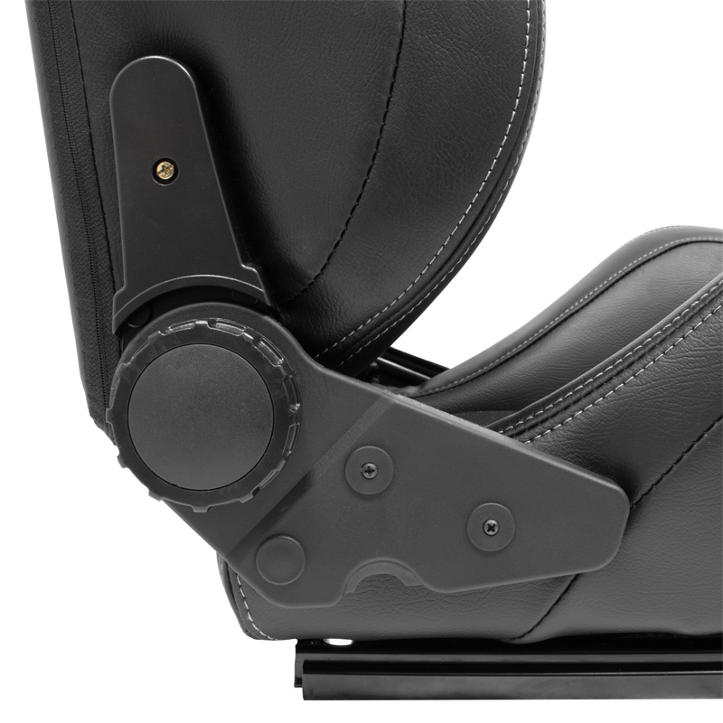 Siège baquet 'NK' - Simili Cuir Noir + Gris Textile - Dossier réglable - incl. glissières