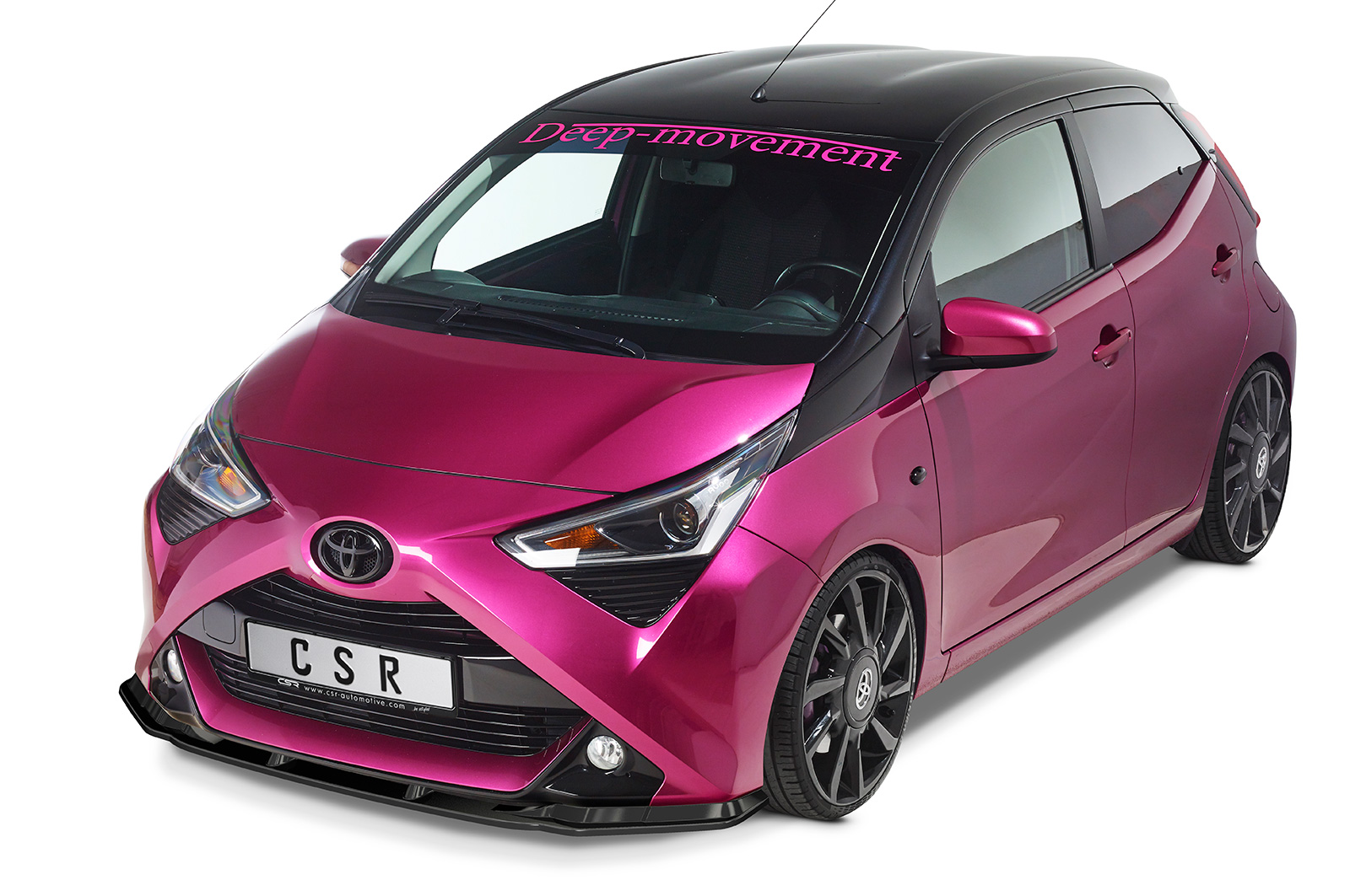 Voorspoiler Toyota Aygo 2 Facelift CSR glans Zwart