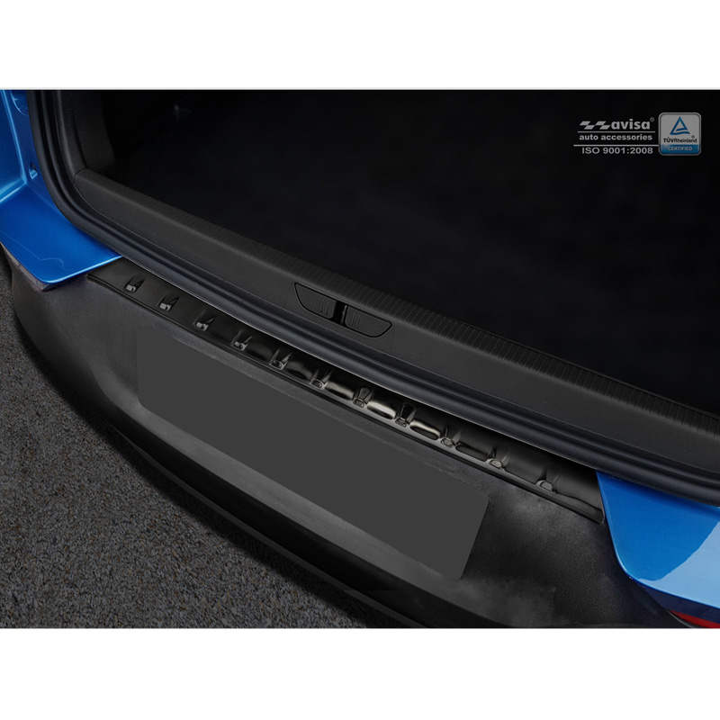 Protection de seuil arrière inox noir sur mesure pour Opel Grandland X 2017-2021 'Ribs'