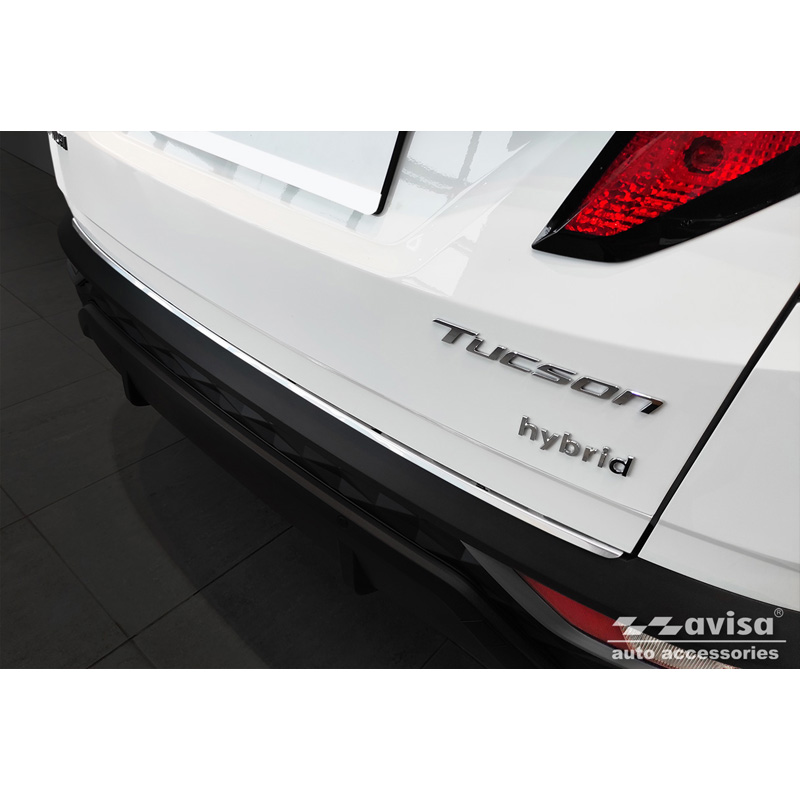 Protection de seuil arrière inox sur mesure pour Hyundai Tucson 2020-2024 & Facelift 2024- 'Ribs'