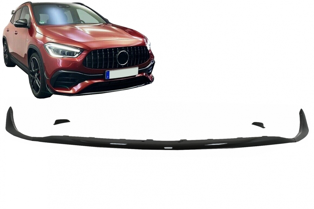 Voorspoiler met Canards Mercedes GLA H247 35/45/Sport Line (2020-Up) Glans Zwart