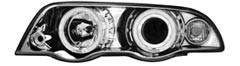 Phares BMW E46 sedan 98-01 Angel Eyes chrome