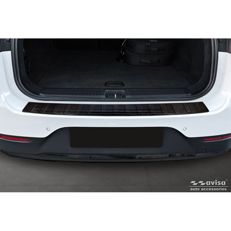 Protection de seuil arrière carboné 3D sur mesure pour Mercedes EQE (X294) SUV 2022- 'Ribs'