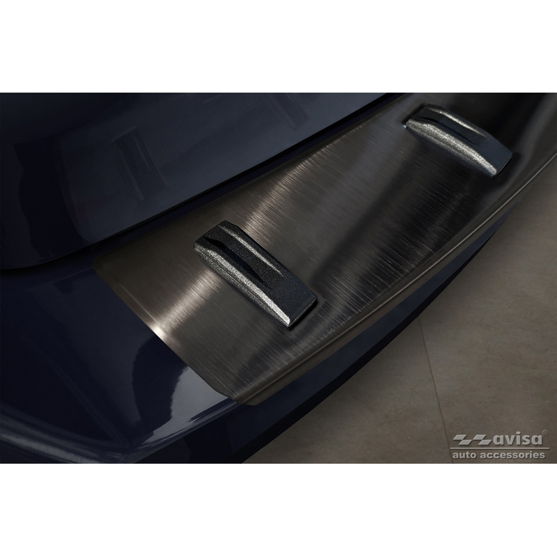 Protection de seuil arrière inox noir sur mesure pour Skoda Octavia III Combi Facelift 2017-2020 'STRONG EDITION'