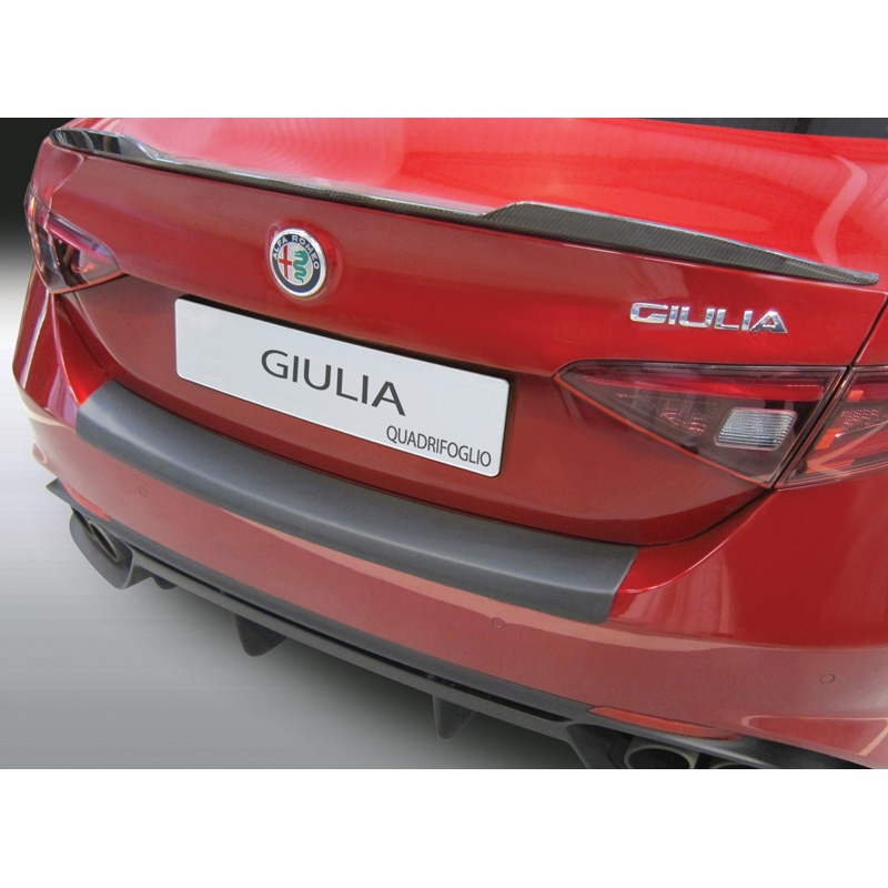 Protection de seuil arrière (ABS) sur mesure pour Alfa Romeo Giulia Quadrifoglio 2016- Noir