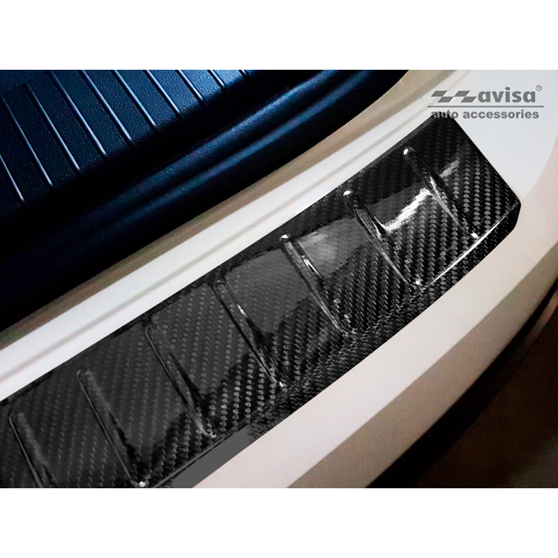 Protection de seuil arrière carboné 3D sur mesure pour Volkswagen Touareg (CR7) 2018- Incl. Facelift