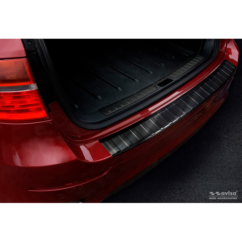 Protection de seuil arrière inox noir sur mesure pour BMW X6 (E71) 2009-2014