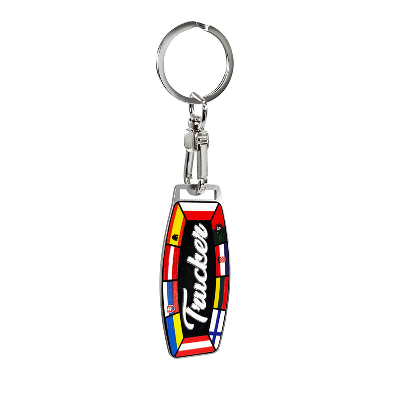 Porte-clés en acier inoxydable - Trucker/Flags