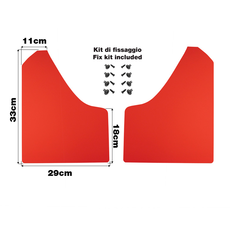 Simoni Racing Jeu de bavettes universel - incl. vis de montage - ABS Rouge