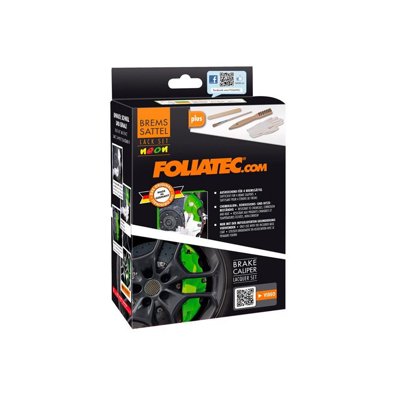 Foliatec Set peinture étriers de freins - NEON vert - 4 Components