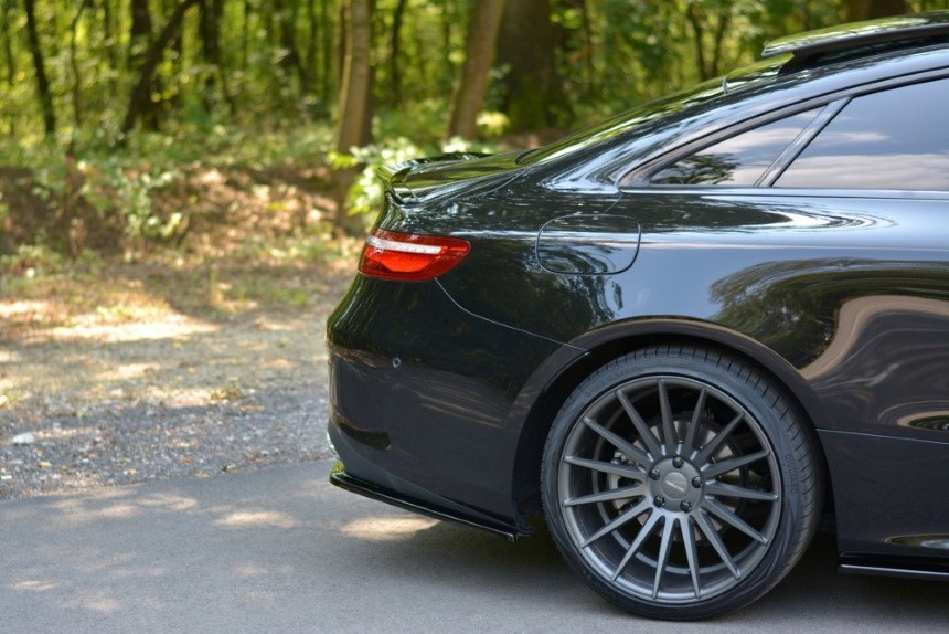 Achter zijskirts Mercedes E W213 Coupé AMG-Line Maxton Design glans zwart
