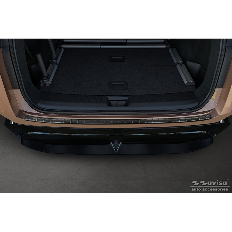 Protection de seuil arrière inox noir sur mesure pour Nissan Ariya 2022- 'Ribs'