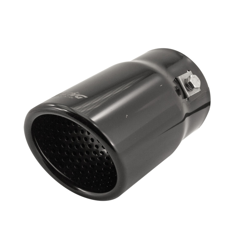 Simoni Racing Embout d'Échappement Ovale/Oblique Noir - 76x80xL128mm - Montage ->68mm