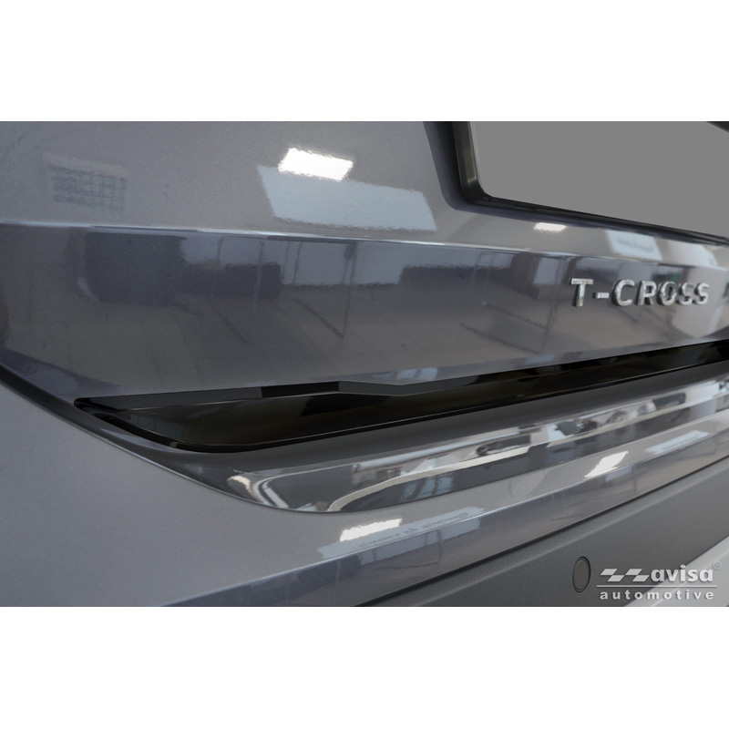 Avisa Moulure de hayon en Inox Noir Chrome sur mesure pour Volkswagen T-Cross 2019-2024 & Facelift 2024-