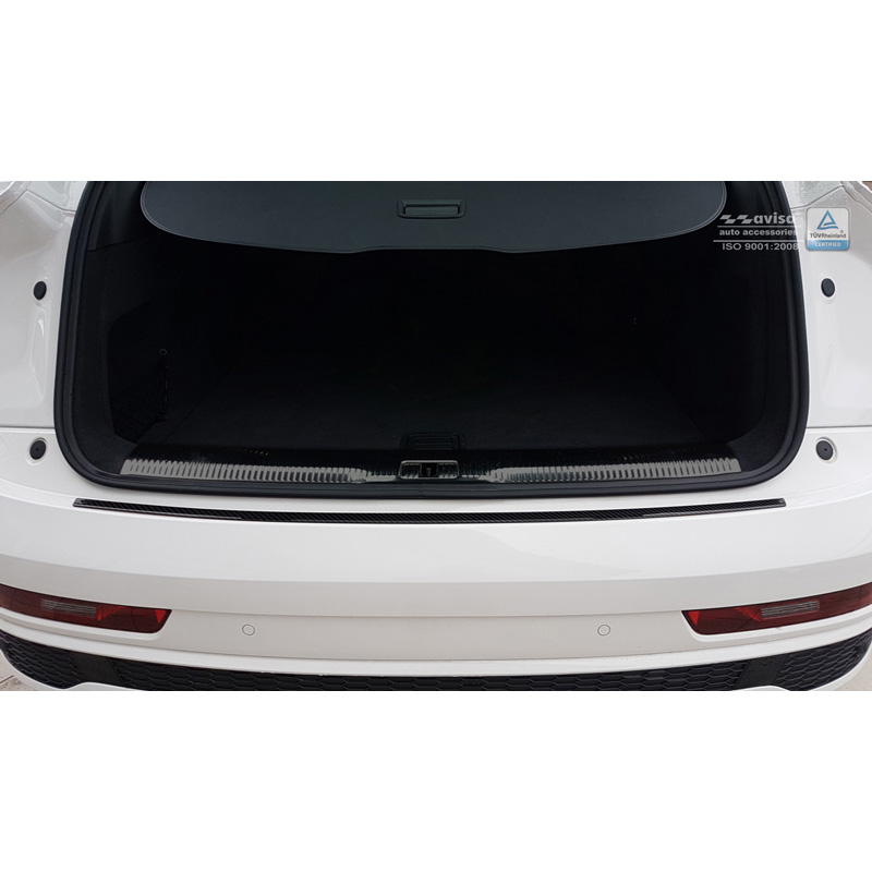 Protection de seuil arrière carboné sur mesure pour Audi Q3 2011-2015 & 2015- Carboné noir