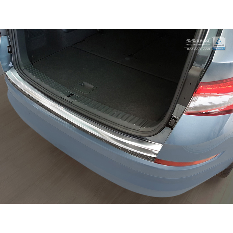 Protection de seuil arrière inox sur mesure pour Skoda Kodiaq 2017-2021 & FL 2021-2024 Incl. RS & Scout