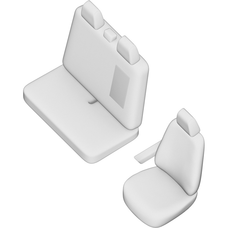New York Design Housses de siège en cuir artificiel 2+1 sur mesure pour Citroën Jumper/Peugeot Boxer/Fiat Ducato 2006- (avec accoudoir sur la banquette)