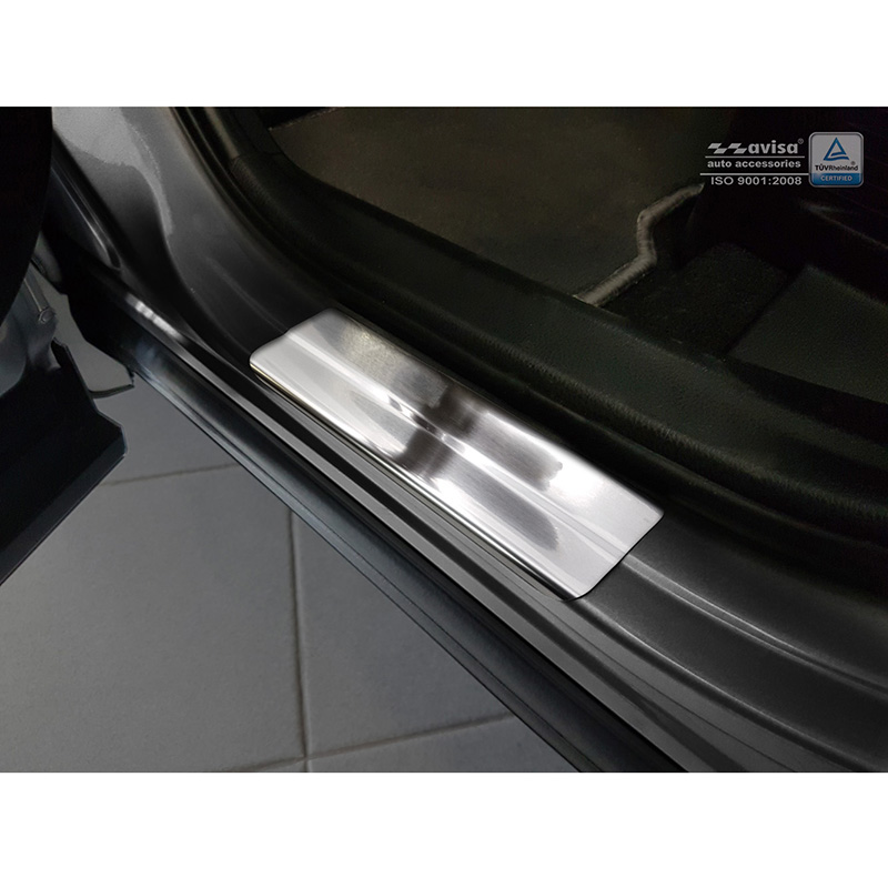 Seuils de portes inoxydable sur mesure pour Toyota C-HR 2016-2019 & FL 2019-2023 & RAV4 IV FL 2016-2018 & Lexus NX 2014-2021 - 'Hybrid' - 4-pièces