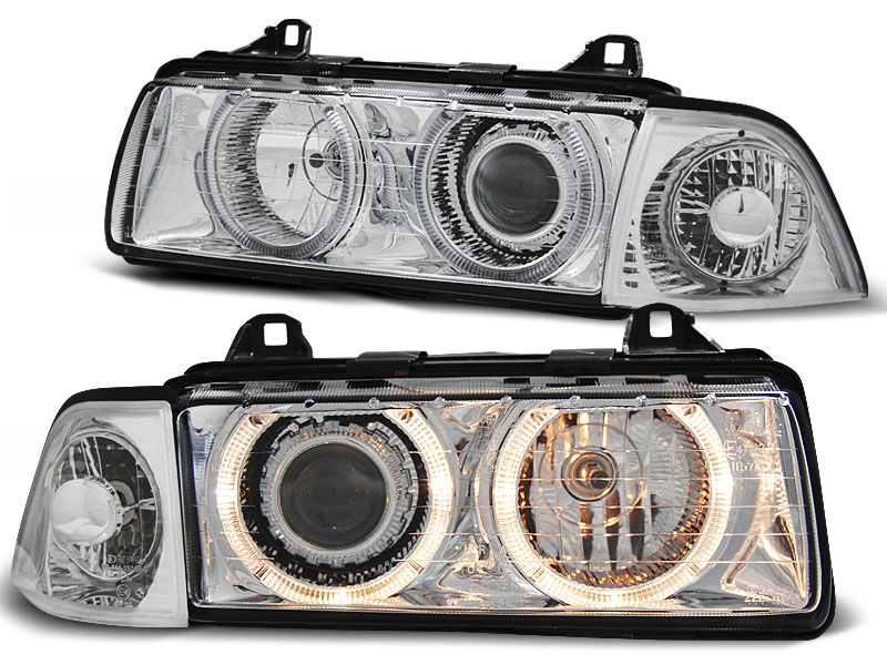 Phares BMW E36 Angel Eyes chrome