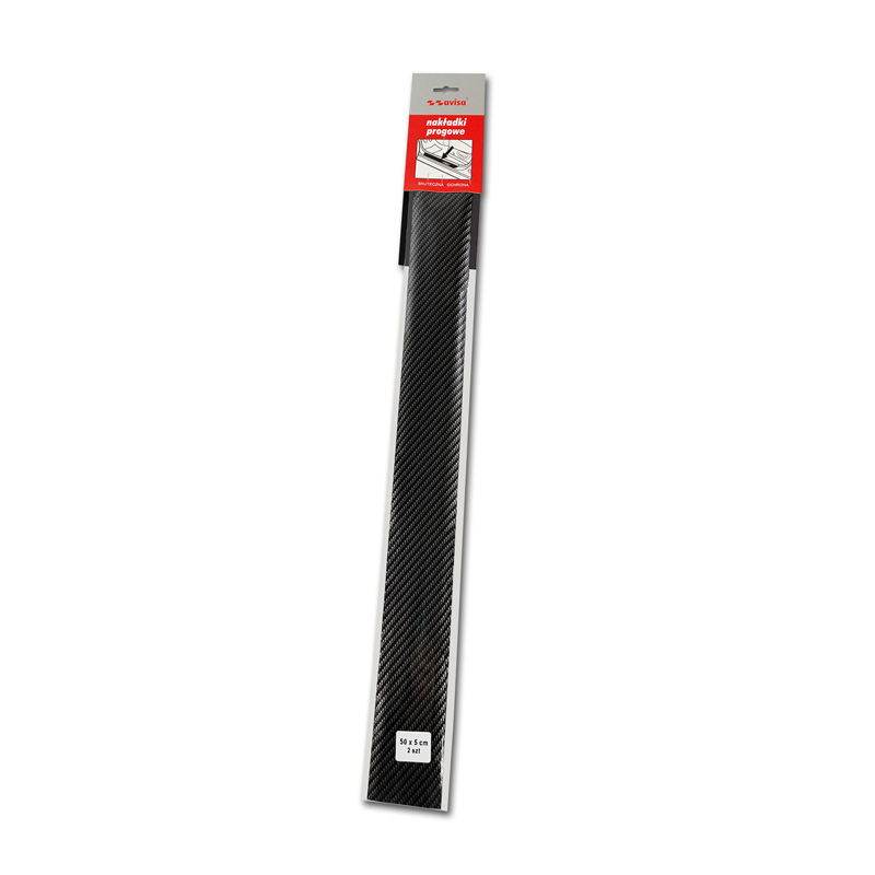 Seuils de porte universels - film carbone noir - 2-pièces - 50 x 5 cm