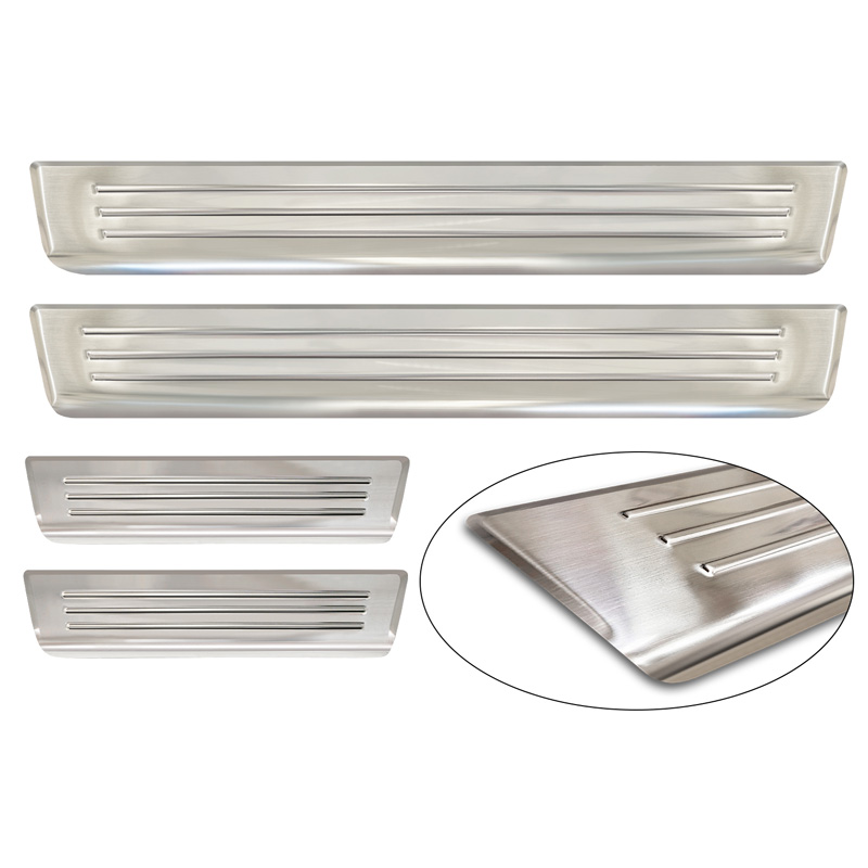 Seuils de portes inox sur mesure pour Opel Zafira (C) Tourer 2012-2016 & Facelift 2016-2019 'Lines' - 4-pièces