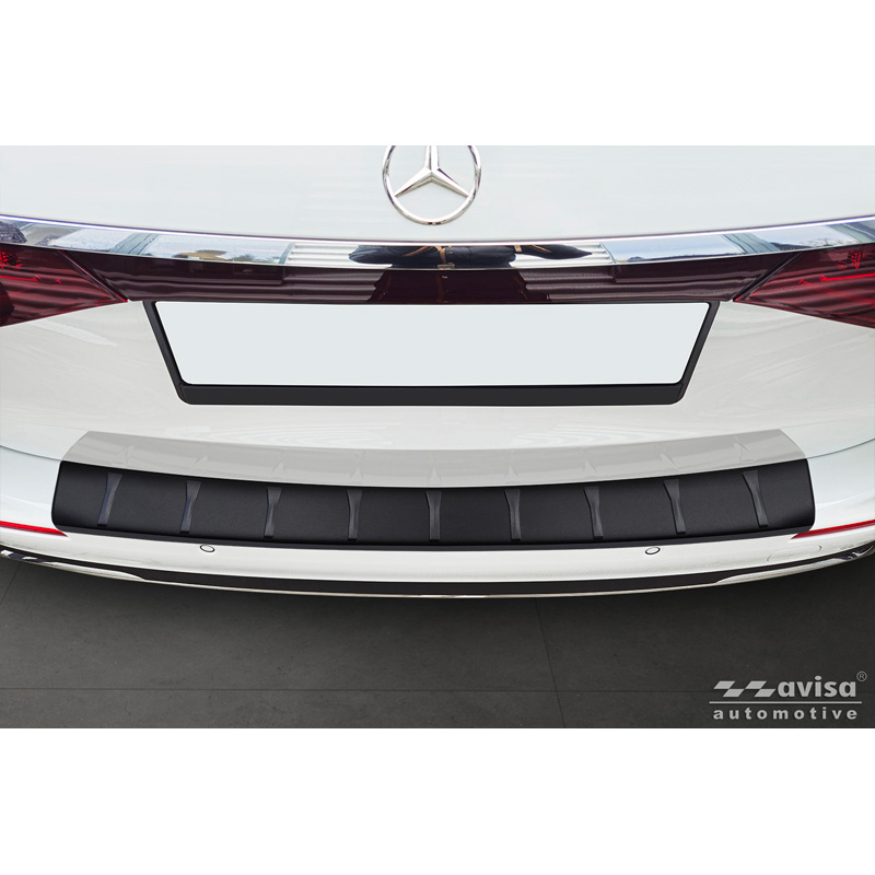 Protection de seuil arrière inox noir mat sur mesure pour Mercedes Classe-E (S214) Estate 2023- 'Ribs'