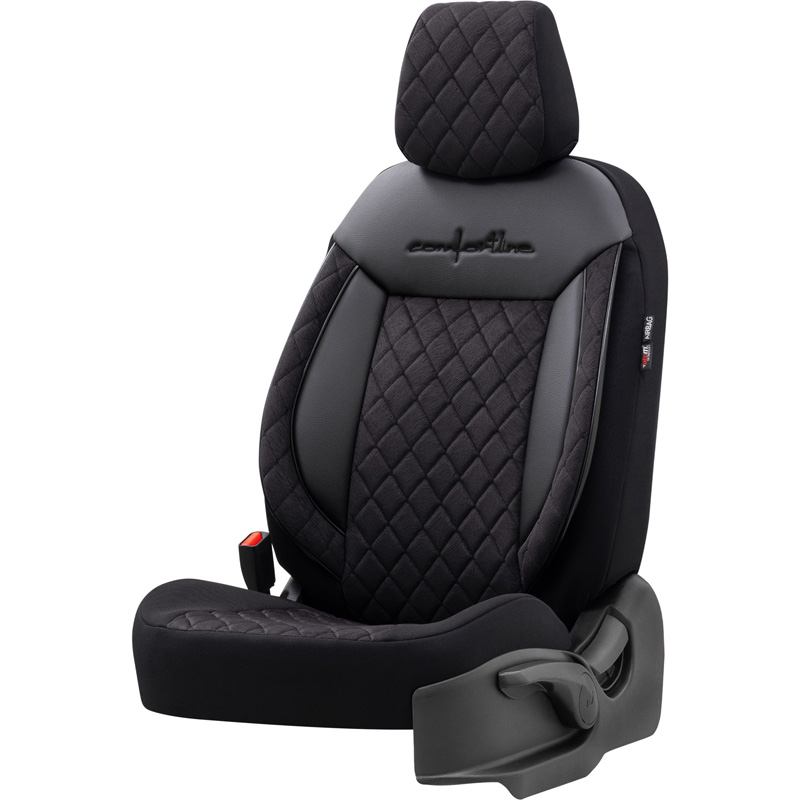 Housse de sièges universel en velours/textile 'Comfortline VIP' Noir - 11-pièces - adapté aux Side-Airbags