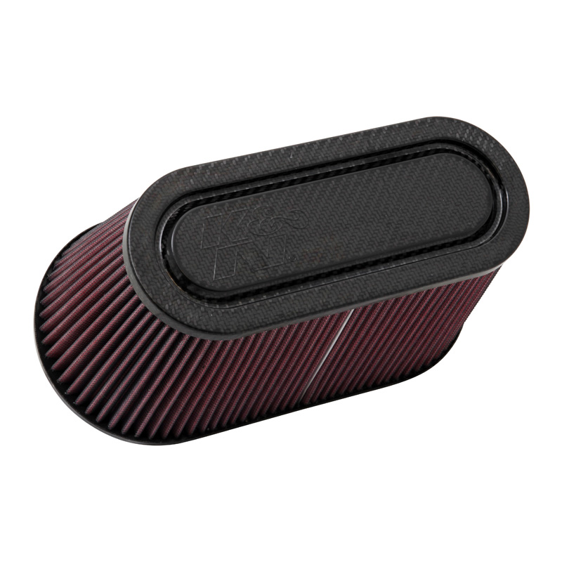 K&N Filtre à Air universel - avec fibre de carbone - 89mm raccord, 305mm x 152mm base, 252mm x 100mm du haut, 152mm hauteur (RP-5182)