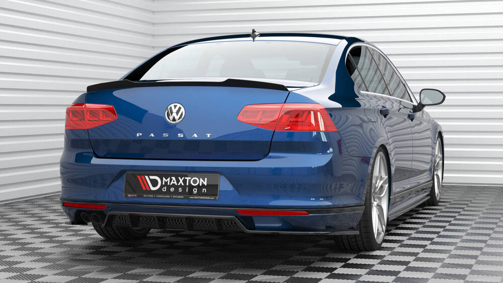 Spoiler passend voor Volkswagen Passat Sedan R-Line B8 Glans Zwart Maxton