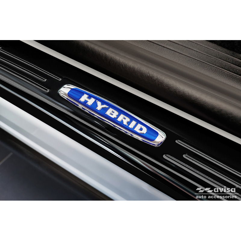 Seuils de portes inoxydable noir sur mesure pour Renault Austral (RHN) 2022- 'Hybrid' - 2-pièces